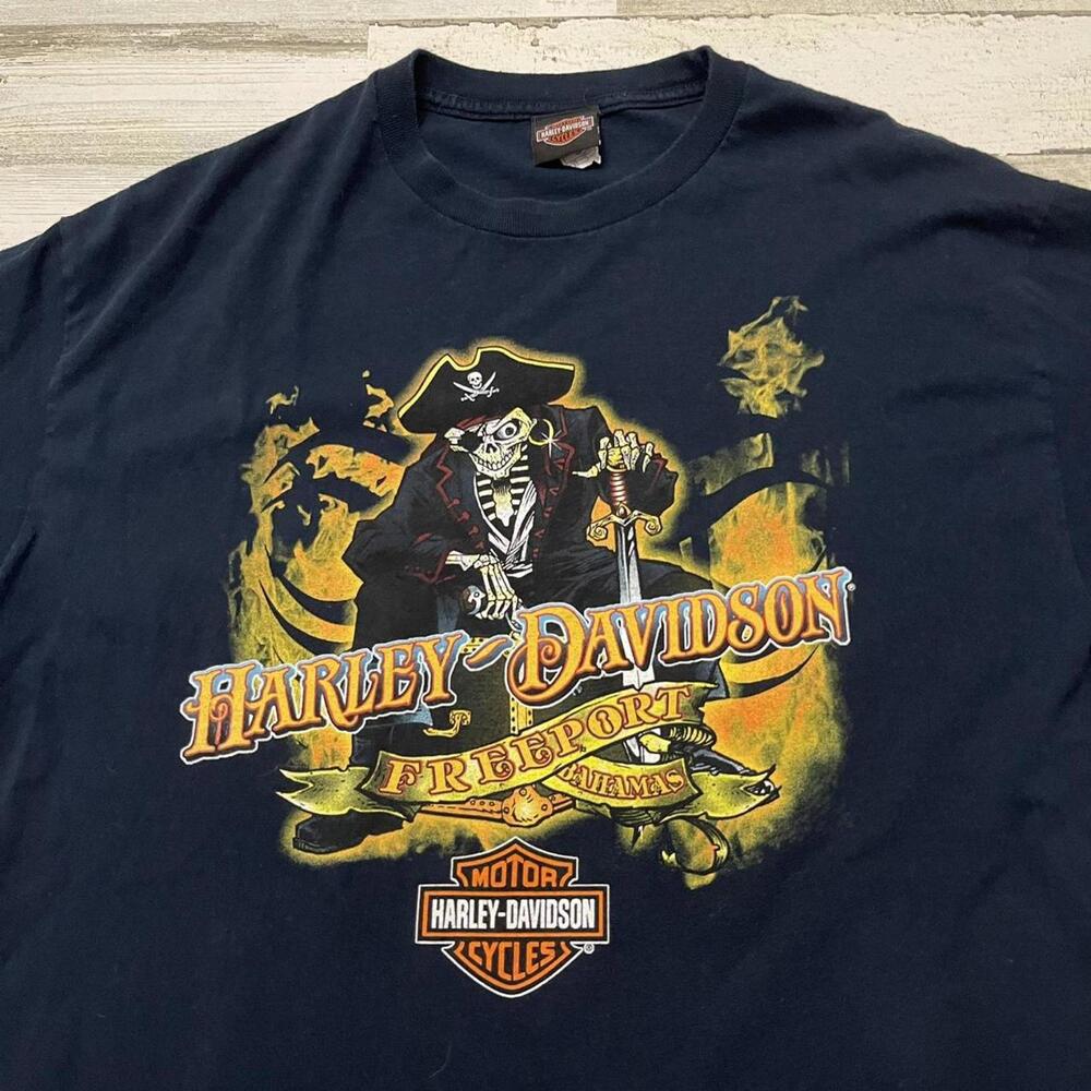Harley Davidson Pirate Biker Bahamas Double Sided T-Shirt XL